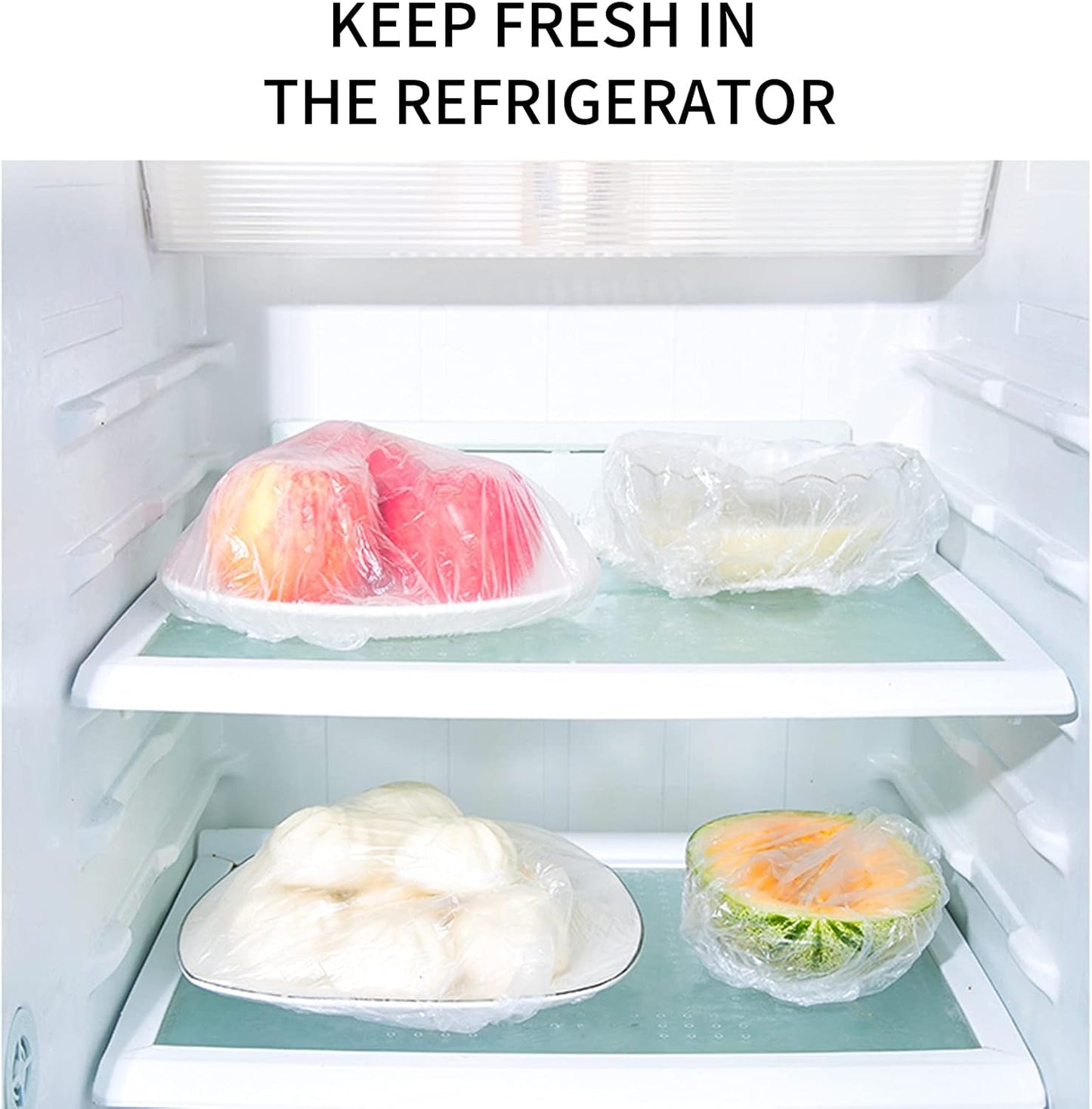 Homelove 150pcs Plastic Bowl Covers Food Cover Dish Covers, Reusable Elastic Stretch Fresh Keeping Bags, Kitchen Dining Plate Bread Proofing Food Storage Covers, Universal Kitchen Plastic Wrap