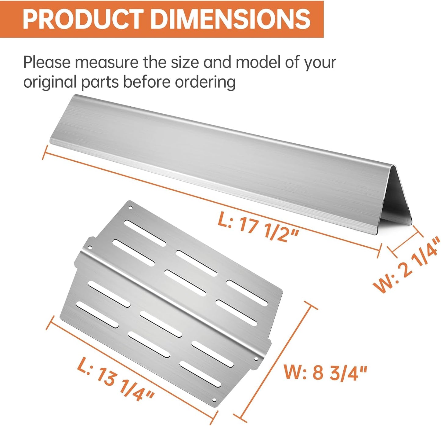 7620 Flavorizer Bars 7622 Heat Deflector for Weber Genesis Grill Parts 300 Series E/S-310 320 330 EP/cep-310 320 330 (with Front Control Knob),Stainless Steel Heat Plate