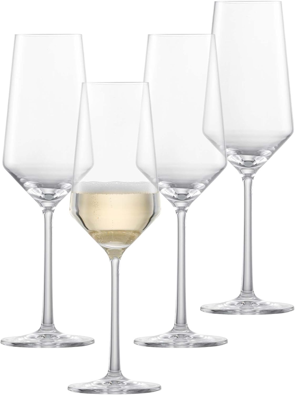 ZWIESEL GLAS Pure Champagne Glass (Set of 4), Champagne Flutes with Effervescent Point, Dishwasher-Safe Tritan Crystal Glasses, Made in Germany (10 Ounce)