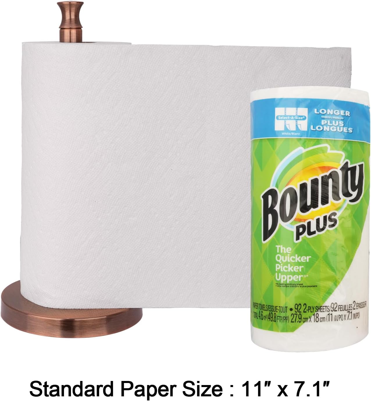 Akicon Paper Towel Holder Stand for Kitchen Countertop & Dining Room Table (Antique Copper, Modern)