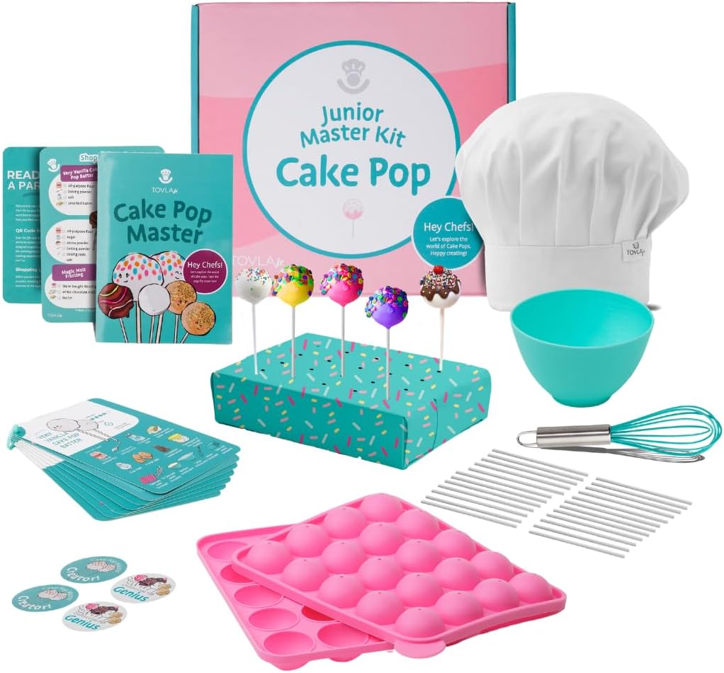 Tovla Jr. Ultimate Cake Pop-Making Kit for Kids – Fun DIY Baking Kit, STEM Activity for Ages 4+, Visual Learning Cake Pop Molds & Tools Set, Great Gift for Young Chefs