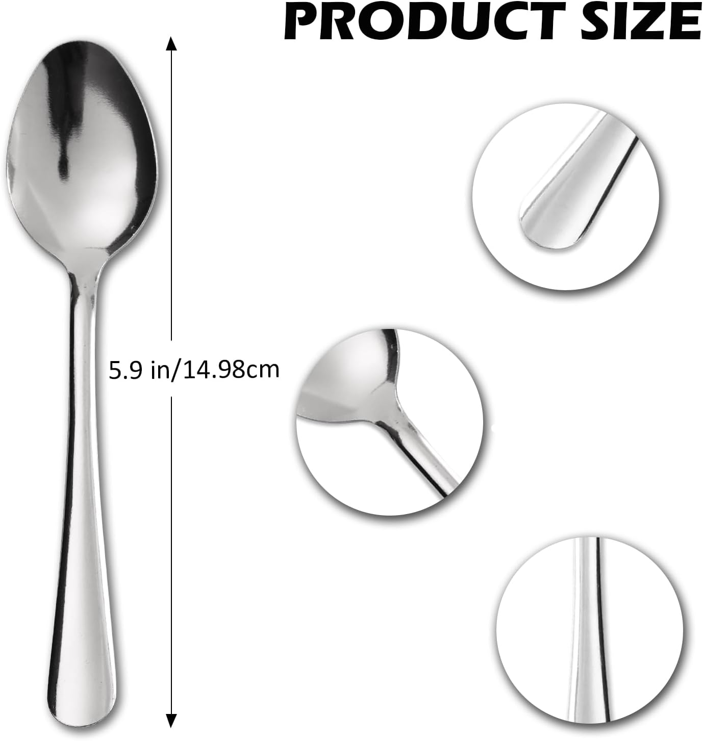 60 PCS Teaspoons Set - Windsor Stainless Steel Tea Spoons 5.9 Inch with Dishwasher Safe Small Spoons,Metal Dessert Spoon,Dinner Spoon Silverware for Home,Kitchen or Restaurant