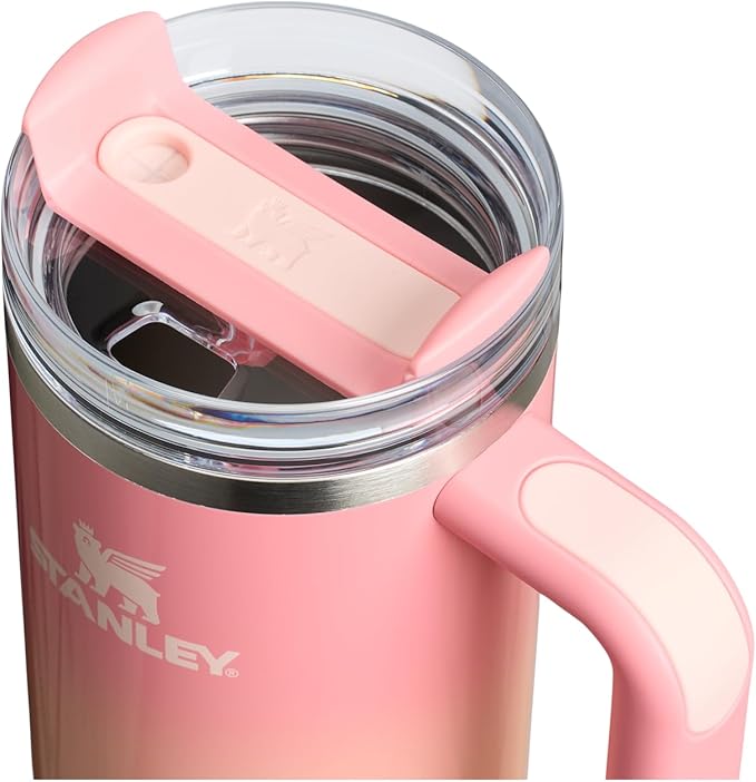 STANLEY Quencher H2.0 Tumbler with Handle and Straw 30 oz | Flowstate 3-Position Lid | Cup Holder Compatible for Travel | Insulated Stainless Steel Cup | BPA-Free | Pink Mesa Sunset