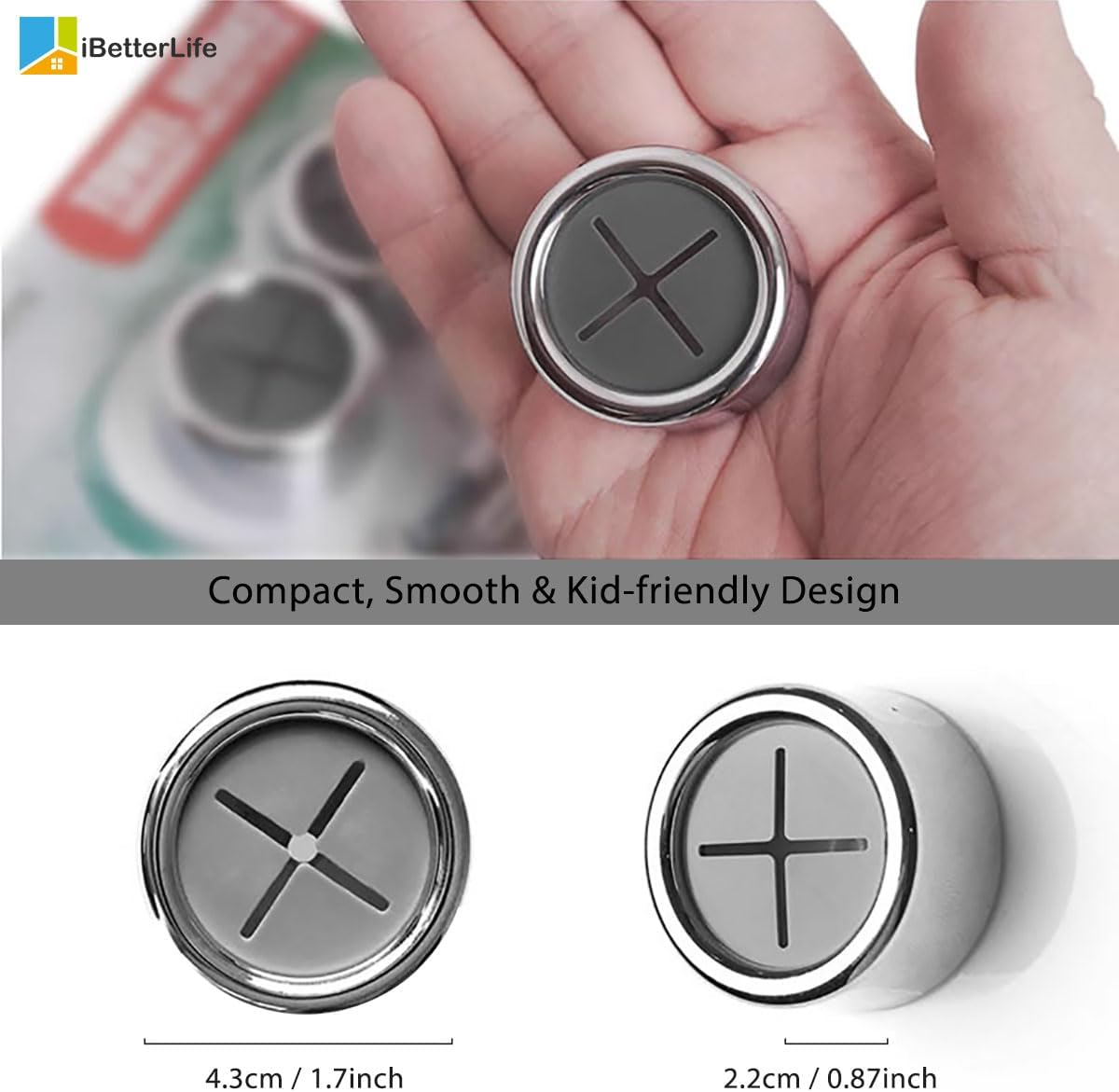 iBetterLife Adhesive Towel Holder for Kitchen - 4 Pack Dish Towel Hooks for Cabinet, Push Hand Towel Hanger, Dish Cloth Rag Holder for Home Bathrooms, Kitchens, Garages, RV, Within Easy Reach, Grey