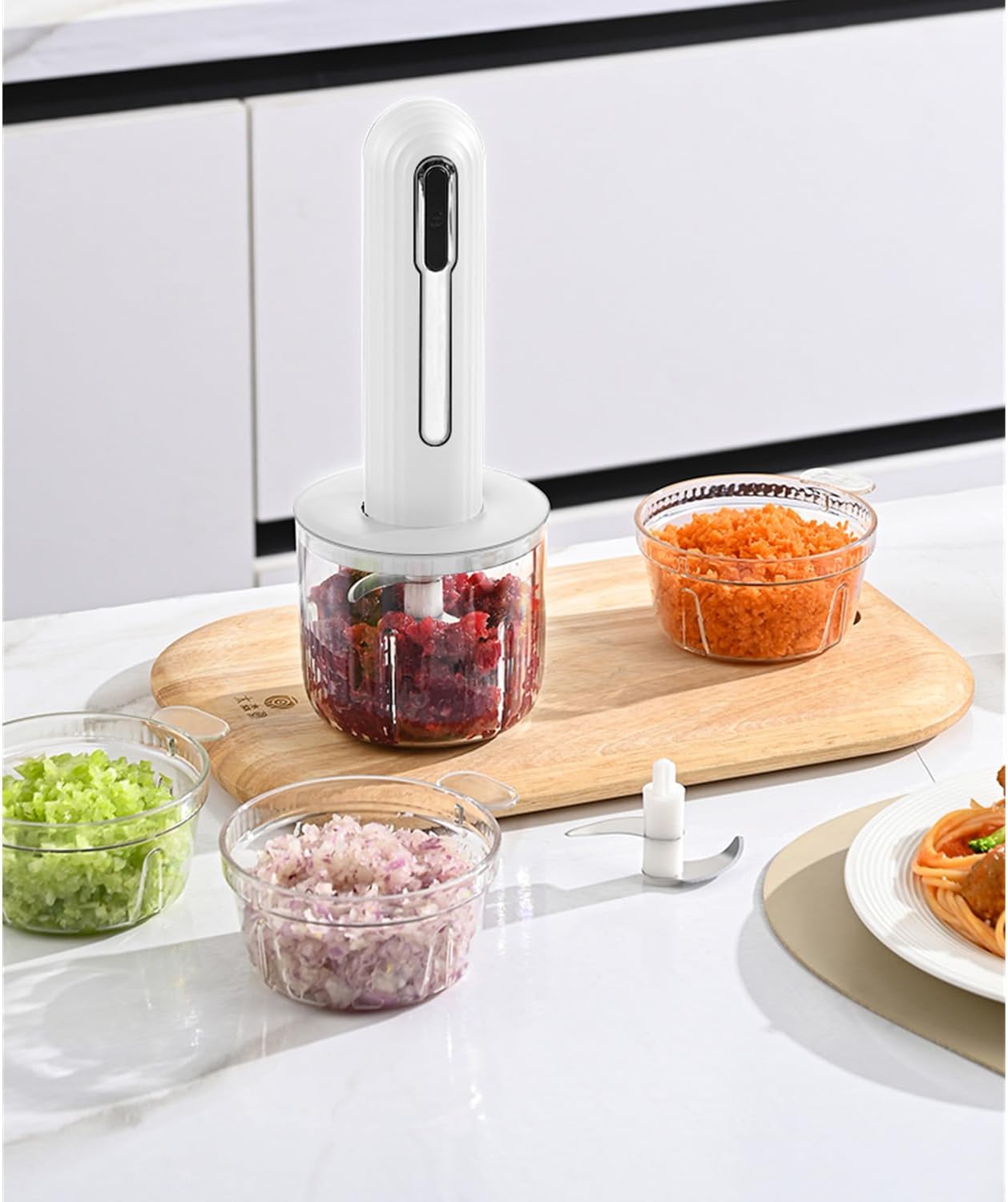 Wireless Electric Food Processor，4-Cup Electric Food Chopper For Meat,Onions,vegetables,Garlic,Complementary Food, Meat Chopper Blender
