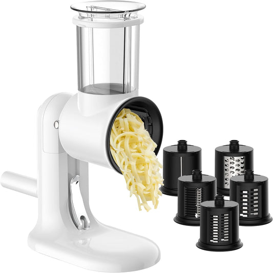 GVODE 5-Blade Cheese Grater with Removable Stainless Steel Blades & Non-Slip Plastic Base – Dishwasher Safe, Anti-Skid Design for Parmesan, Vegetables, Chocolate