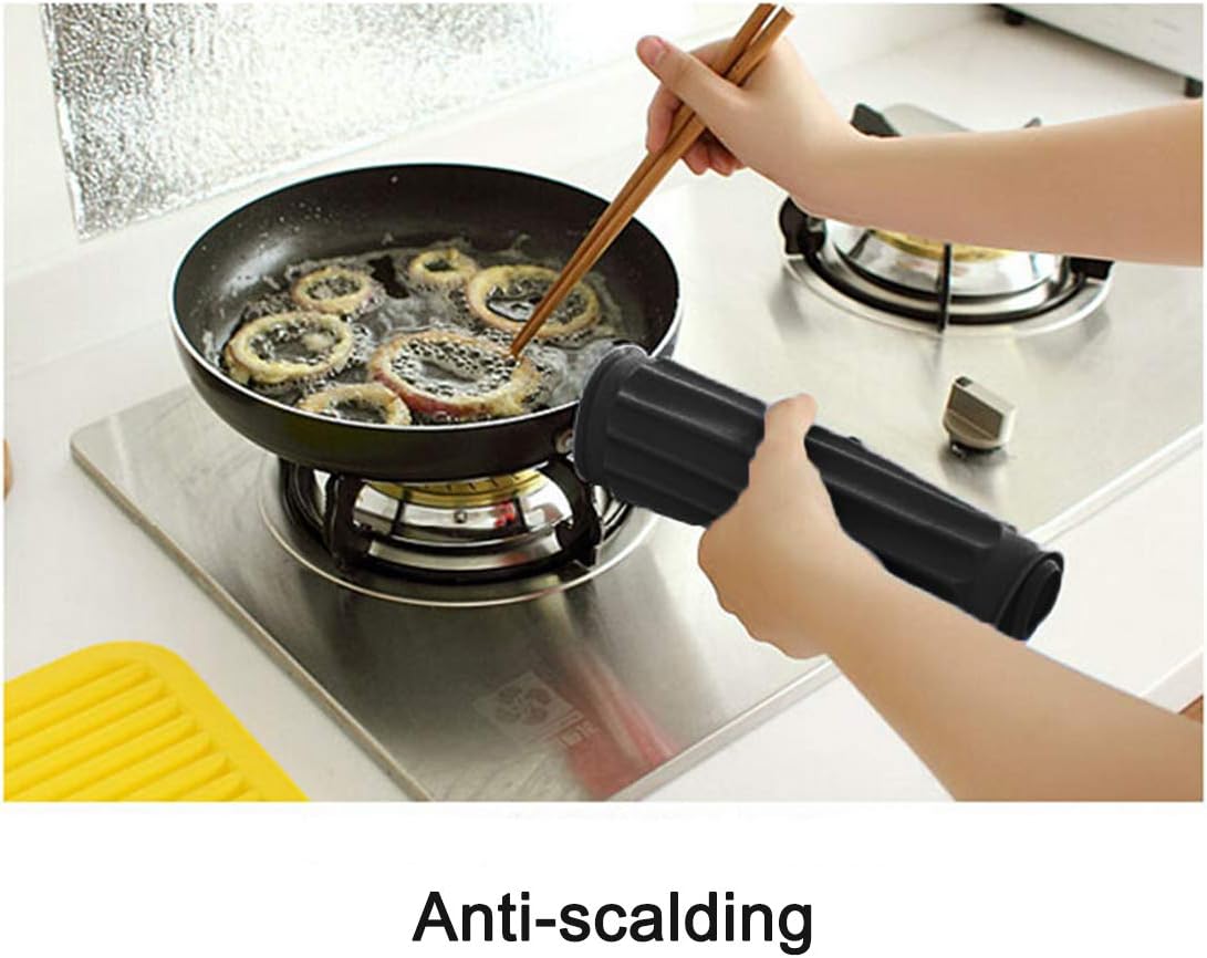 2 Pack Large Silicone Trivet Mats/Hot Pads, Heat Resistant Pot Holder,9"x12" Non Slip Flexible Durable Pot Coaster Kitchen Table Mats (Wavy Black)