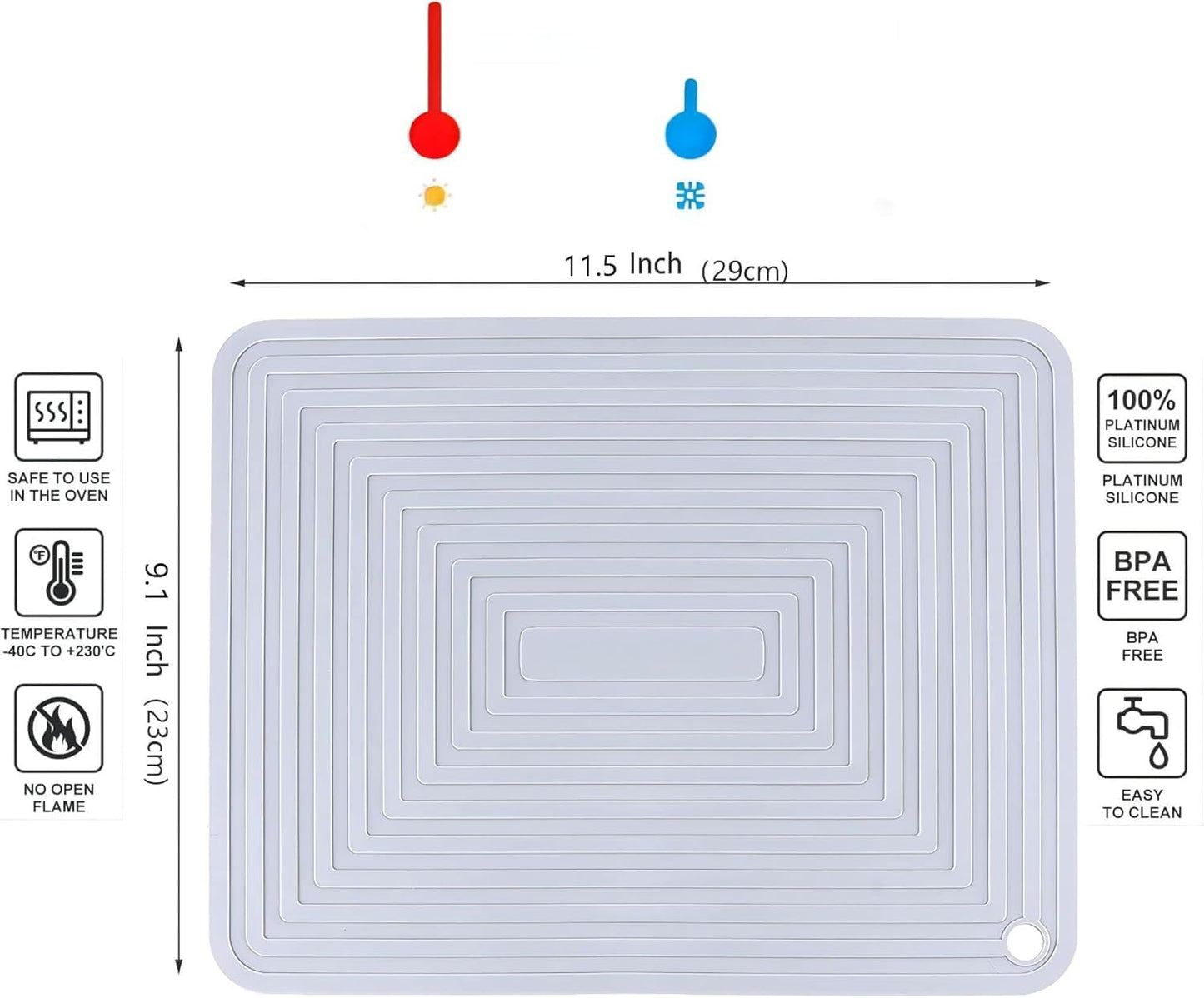 Silicone Trivets Mats Set 2, Silicone Trivets for Hot Dishes, 9 x 12 Trivets for Hot Pots and Pans, Oliver Green Silicone Hot Pads for Kitchen, Multi-Purpose Heat Resistant Pot Holder Mats
