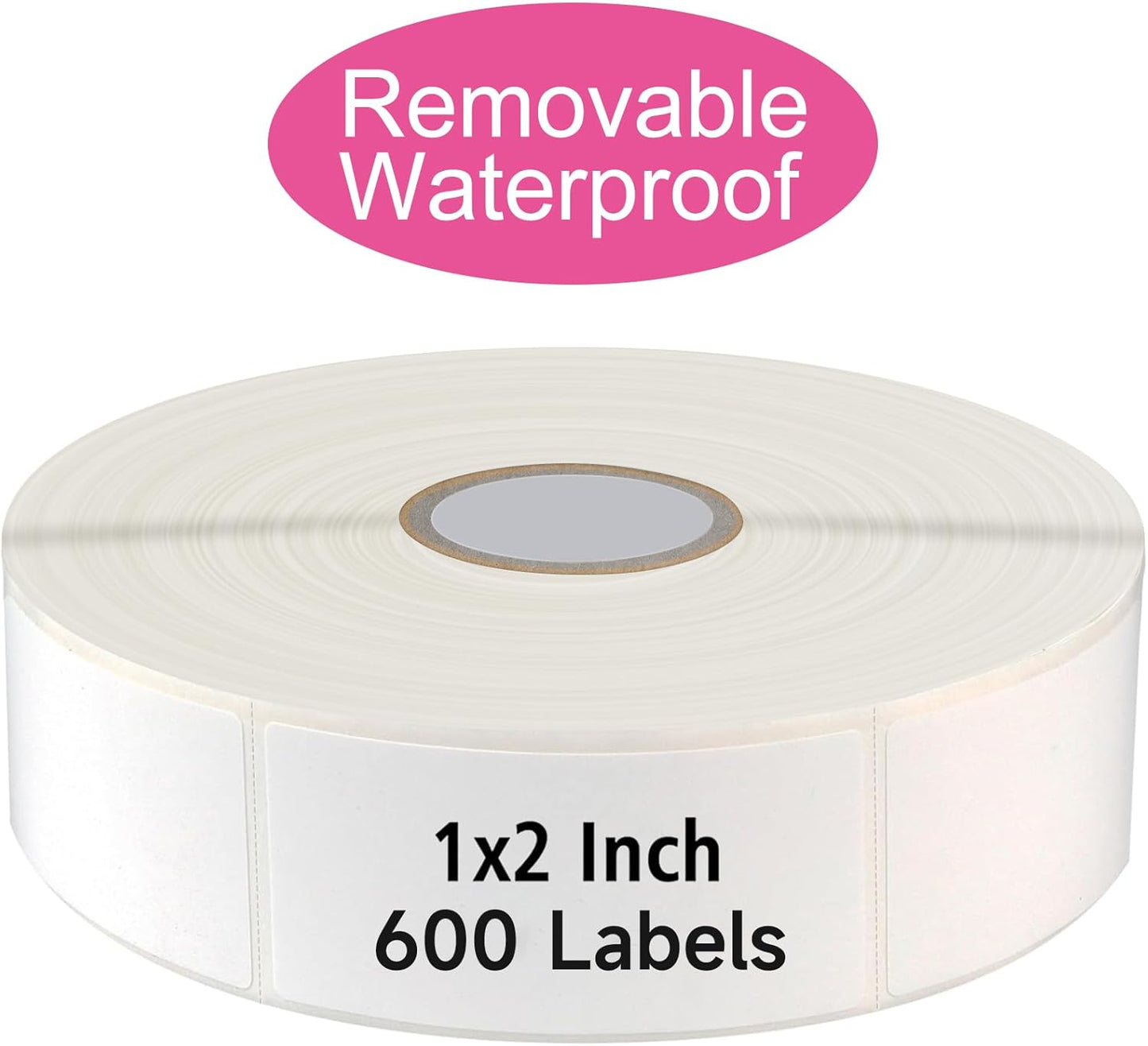 600 Blank Removable Freezer Labels with Perforation Line for Easy Distribution and Use. Waterproof and Oil-Resistant, Suitable for Food Containers, Jars, and Kitchen Organization.(1 "x 2")