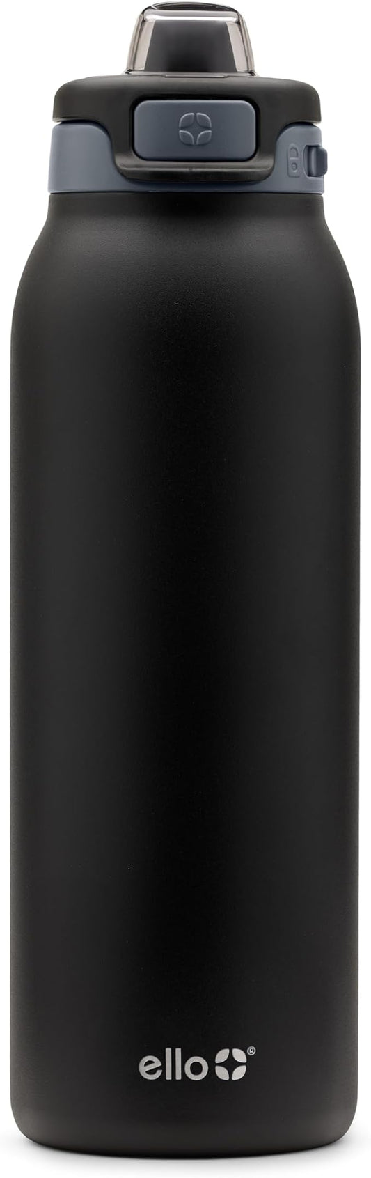 Ello Pop & Fill Stainless Steel Water Bottle with Quick Fill Technology, Double Walled Vacuum Insulated Metal, Leak Proof Locking Lid, Sip & Chug, BPA Free, Holiday Gift for Him Her, 22oz, 32oz, 40oz