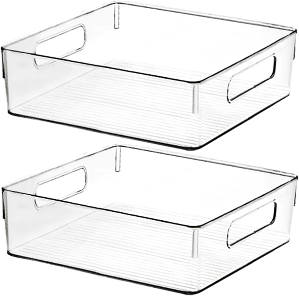 Clear Plastic Storage Bins, Pantry Organizers and Storage or Kitchen Organization and Storage Containers Bins for Organizing, Fridge, Freezer, Bathroom, Pantries, Refrigerator, Cabinet Organizer Bin
