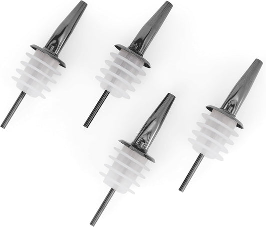 Molimoli Pour Spout Made of Stainless Steel with Automatic Anti-Oxidation Mechanism, Bottle Pourers for Alcohol and Liquor, Olive Oil Dispenser Spout, Wine Pourer Spout,Pack of 4,Black