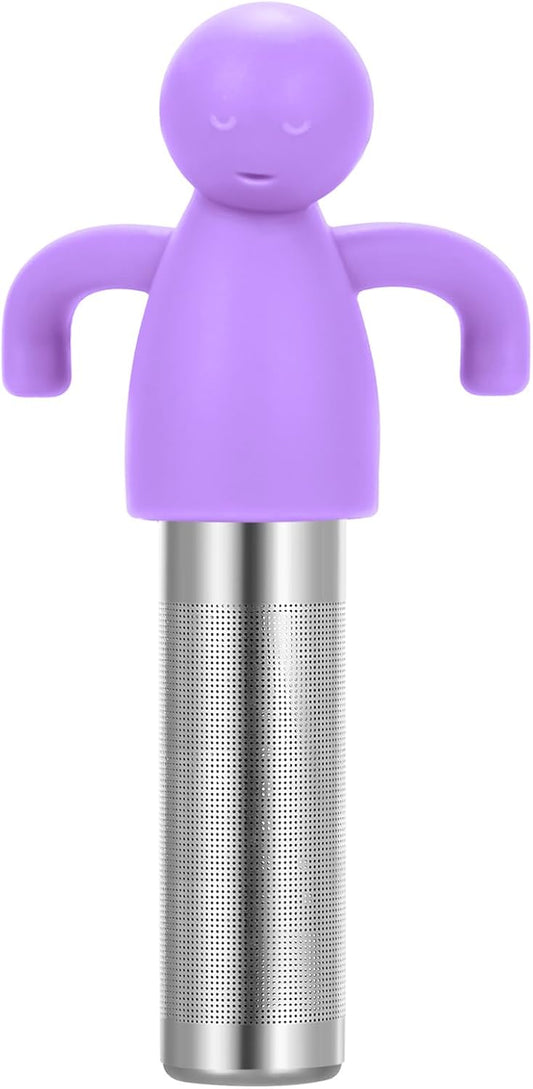Leden Loose Leaf Tea Steeper Cute Tea Infuser for Girl Kids Extra Fine Mesh Tea Ball Stainless Steel Tea Filter for Cup Mug Pot Purple