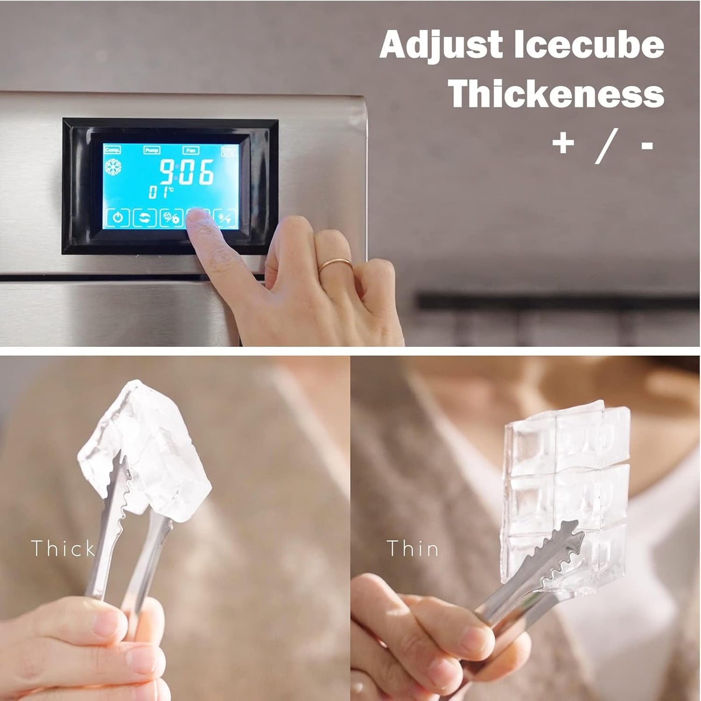 22" Commercial Ice Maker Machine 600LBS/24H with 350LBS Storage Bin, 990W SECOP Compressor, 220 Half Cube Ice Ready in 8-15 min, Air Cooled, Industrial Ice Machine for Business