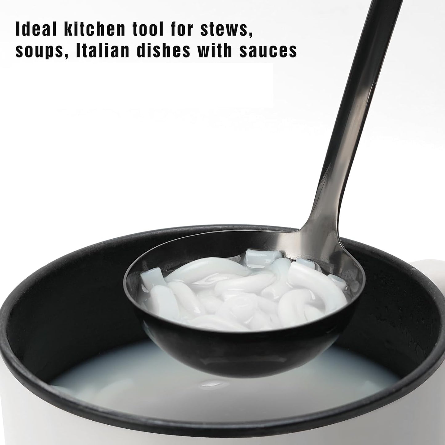 12 inch Soup Ladle, Stainless Steel Ladle Spoon, Soup Spoons with Comfortable Handle, Kitchen Utensil for Cooking, Metal Kitchen Accessories