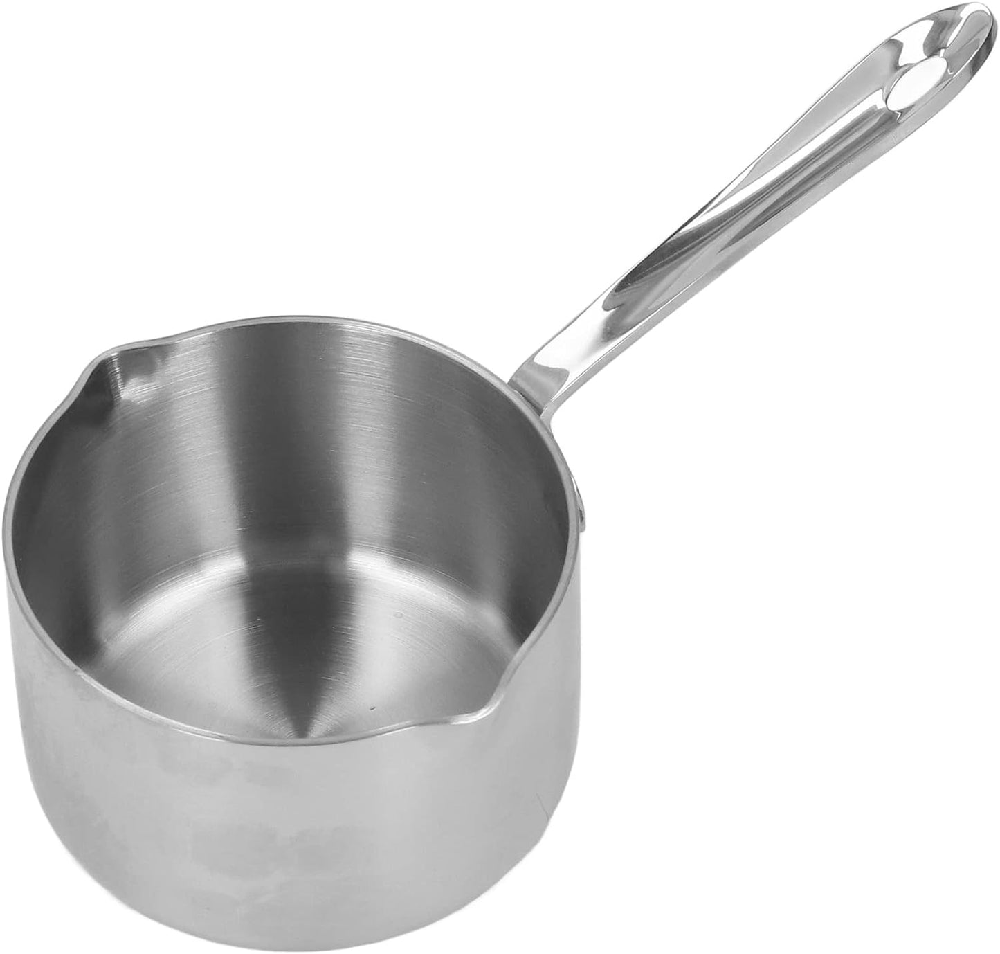 Butter Warmer, 300ml Mini Milk Warmer Pot Stainless Steel Coffee Pots Saucepan Butter Melting Pot with Dual Pour Spout for Coffee Tea Soup Warming