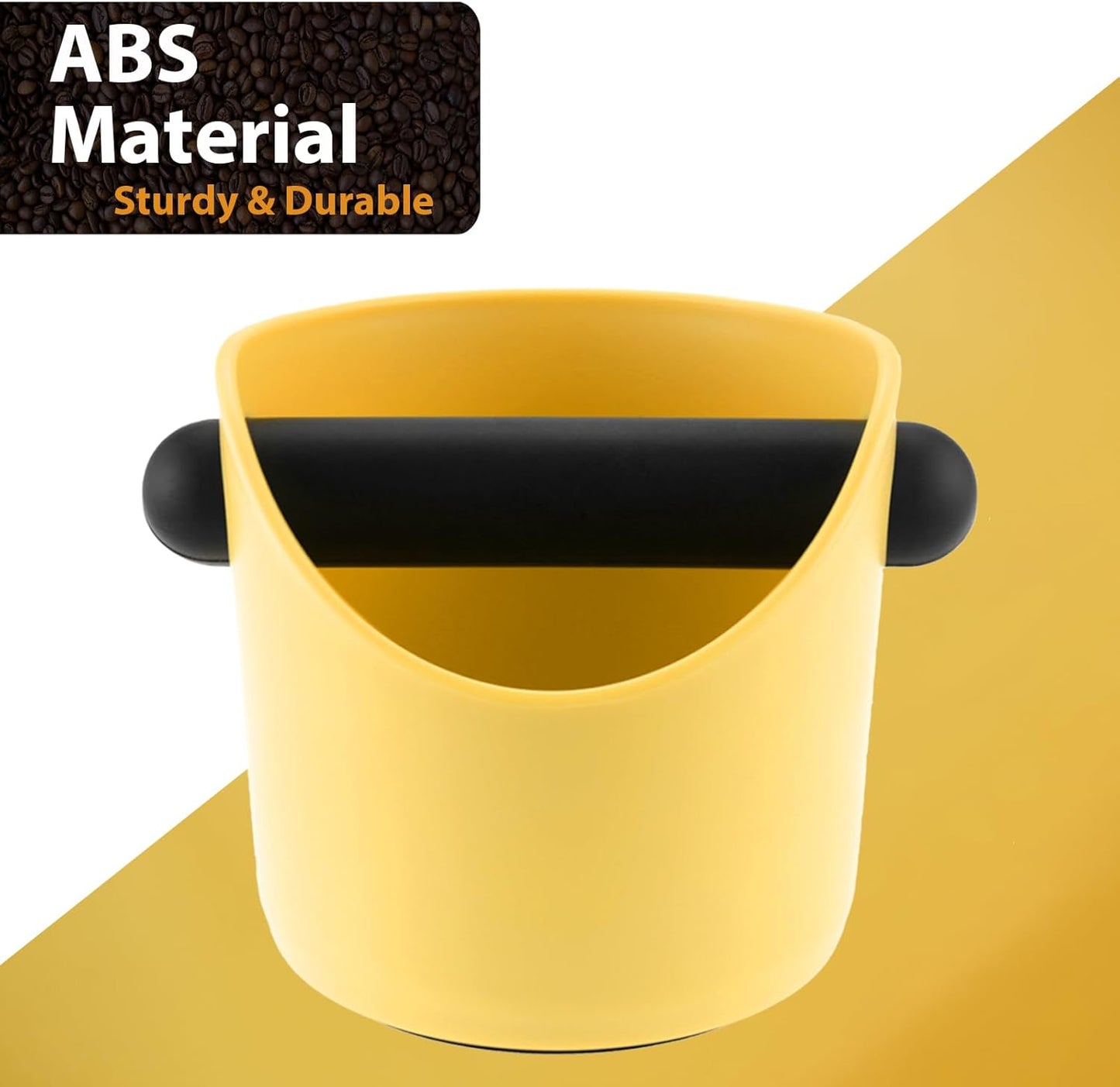 Espresso Knock Box, 4.3 Inch Shock-Absorbent Durable Barista Style Coffee Knock Box With Removable Knock Bar and Non-Slip Base for Espresso Maker Accessories, Easy to Clean- Khaki