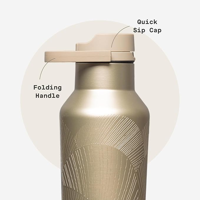 Corkcicle Classic Sport Canteen Insulated Water Bottle - Keeps Beverages Cold 25 Hours - Triple Insulated - Summer Drinkware Gift - Keeps Drinks Ice Cold - Leak-Proof Cap - 20 oz - Champagne Dreams