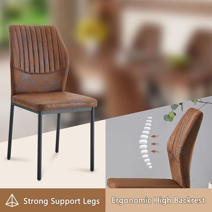 86.6" Dining Table Set for 8, Modern 9 Piece Wood Kitchen Table and Chairs Set, Rectangle Dining Room Table with 8 PU Leather Upholstered Chairs, Ideal for Home, Kitchen, or Apartment Dining