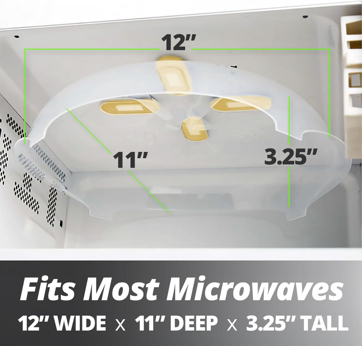 Magnetic Microwave Cover for Food | Clear Microwave Splatter Cover | Microwave Plate Cover with Steam Vents | Food Grade Dish Cover | BPA-Free | Dishwasher Safe | Orange