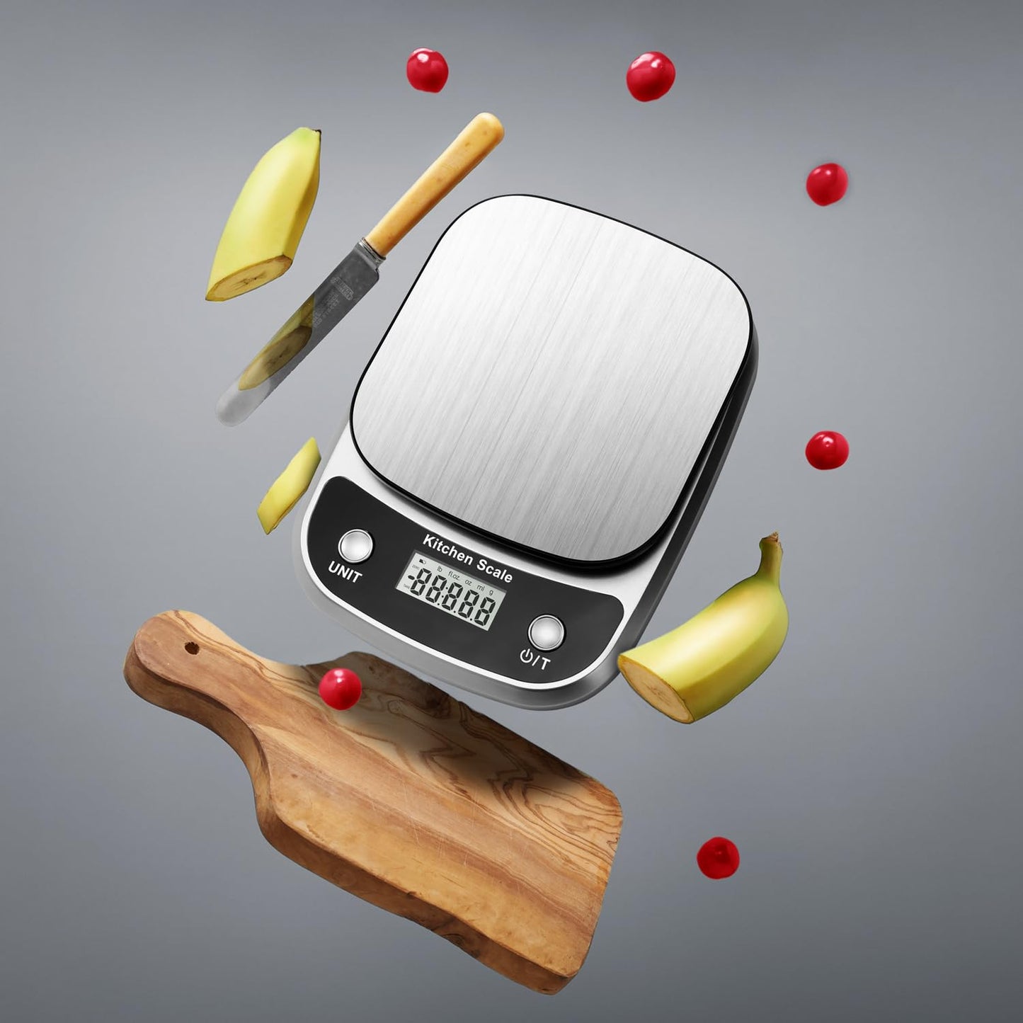 Food Kitchen Scale Digital Weight Grams and Oz，Professional Digital Kitchen Food Scales 10kg/1g for Weight Loss Dieting Baking Cooking,Stainless Steel Weighing Platform,LCD Display