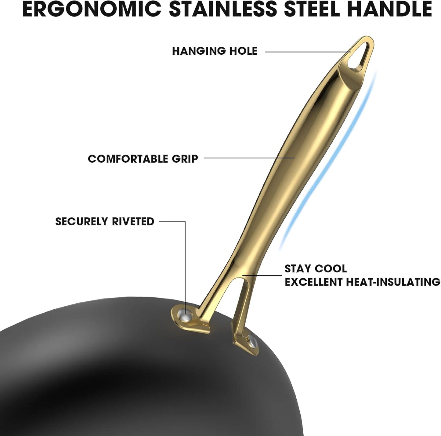 imarku Non stick Frying Pans, Long Lasting 10 Inch Frying Pan, Professional Nonstick Frying Pan Cast Iron Skillet, Stay Cool Handle, Easy Clean Oven Safe Pans, Birthday Day Gifts