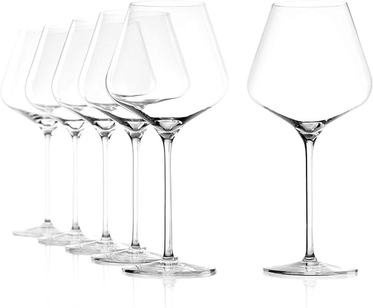 Stölzle Lausitz Burgundy Red Wine Glasses 4 Set (QUATROPHIL). Dishwasher Safe Crystal Red Wine Glasses Set of 4 (25oz). Durable Crystal Wine Glasses Set of 4 - Genuine Stölzle Wine Glass Set
