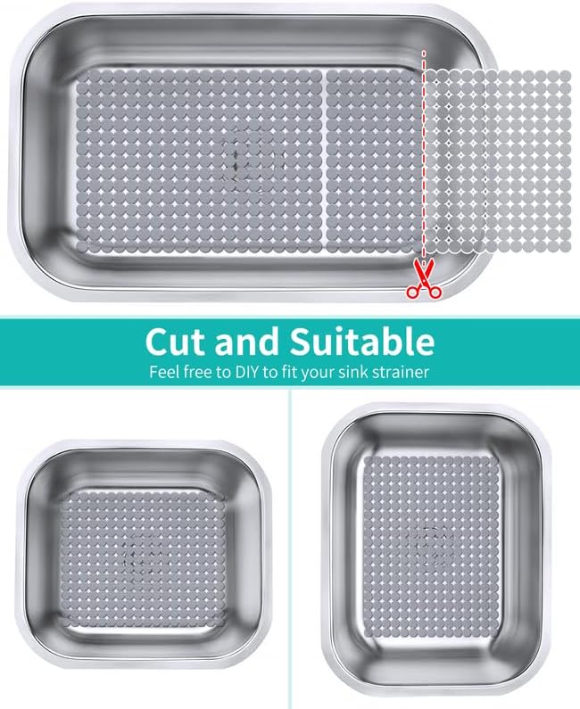 Bligli 2-Pack Kitchen Sink Mat: PVC Eco-Friendly Adjustable Sink Protector | Sink liner Pad | Dish Drying Mats, Easy to Clean & DIY Cut | 15.7 x 11.8 inch (Solid Grey)