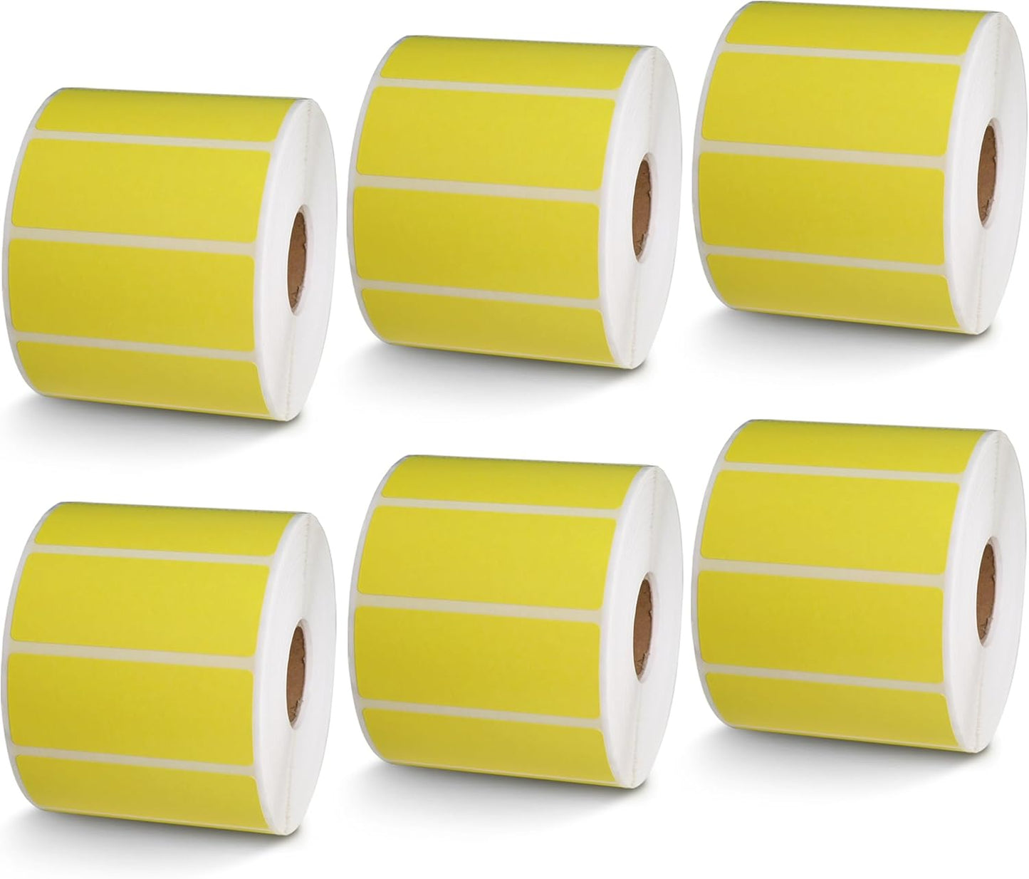 BETCKEY - 2.5" x 1" Multipurpose & Barcode Labels Compatible with Zebra & Rollo Label Printer,Premium Adhesive & Perforated[Yellow, 6 Rolls, 8280 Labels]
