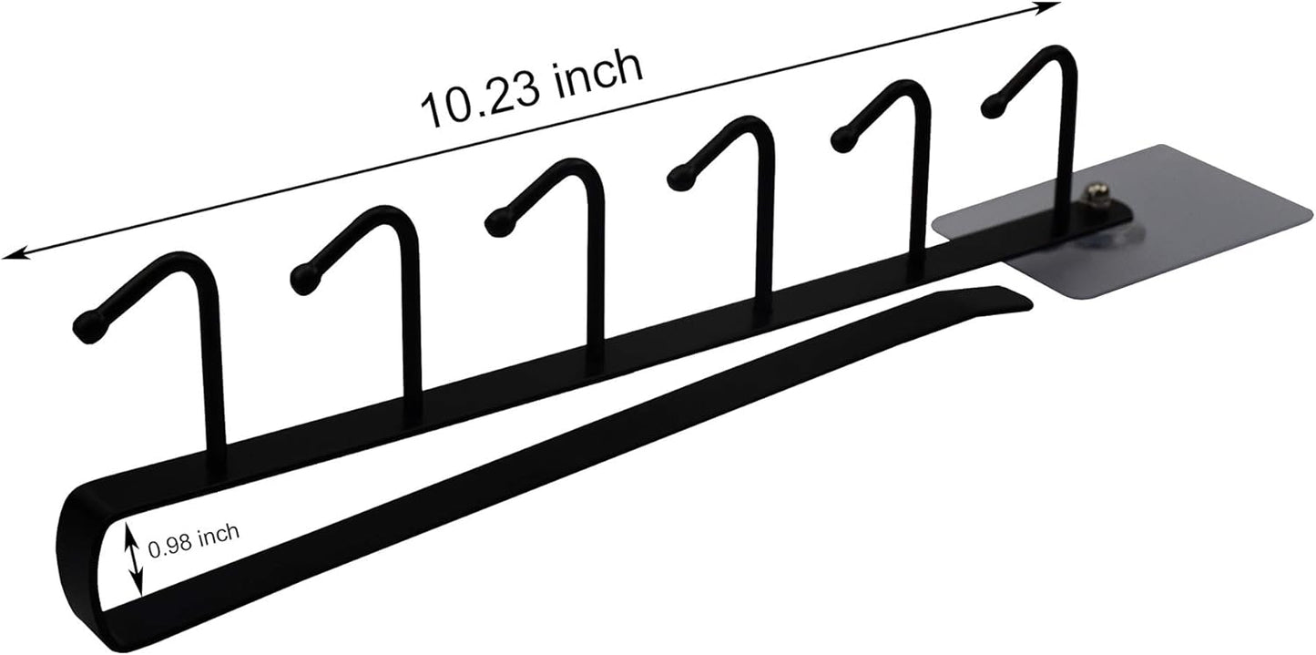 eywlwaar Cabinet Mug Holder Mug Cups Cabinet Mug Hooks Kitchen Storage Hanging Hooks (2 Pack-Black)