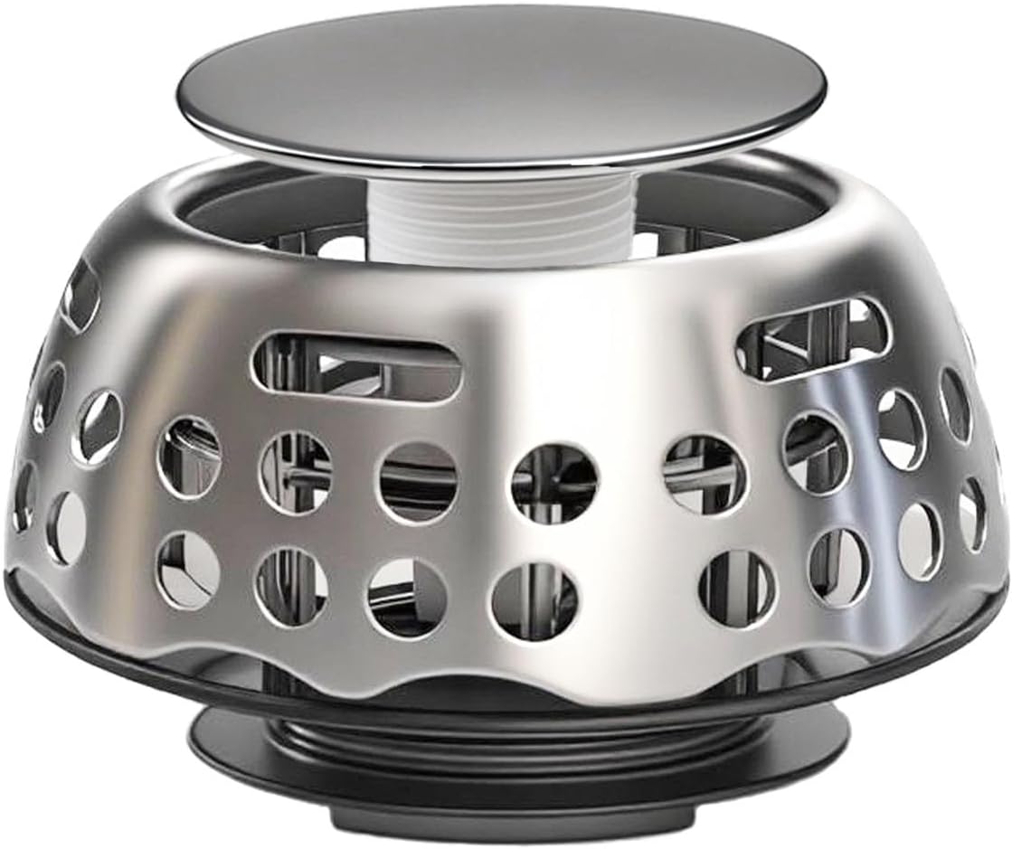 Bathtub Drain Stopper, Pop Up Tub Stopper with Strainer, Shower Drain Hair Catcher, Bath Tub Plug for 1.50"-1.75" Bath Drain Hole