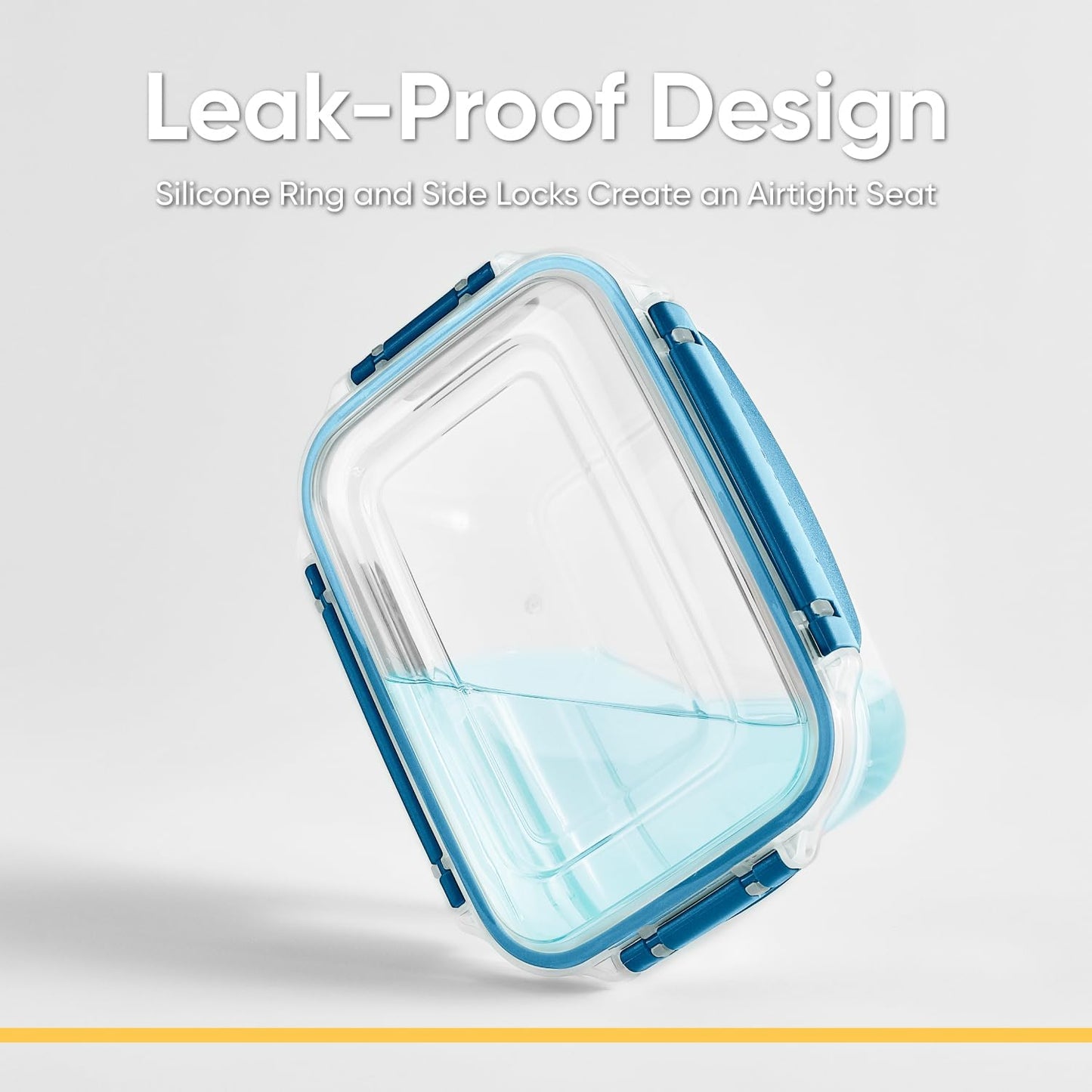 Superio Plastic Food Storage Containers with Airtight Lids, 4 Pack- 80 Oz, BPA Free, Leakproof, Stackable, Microwave, Dishwasher, Freezer Safe, Blue