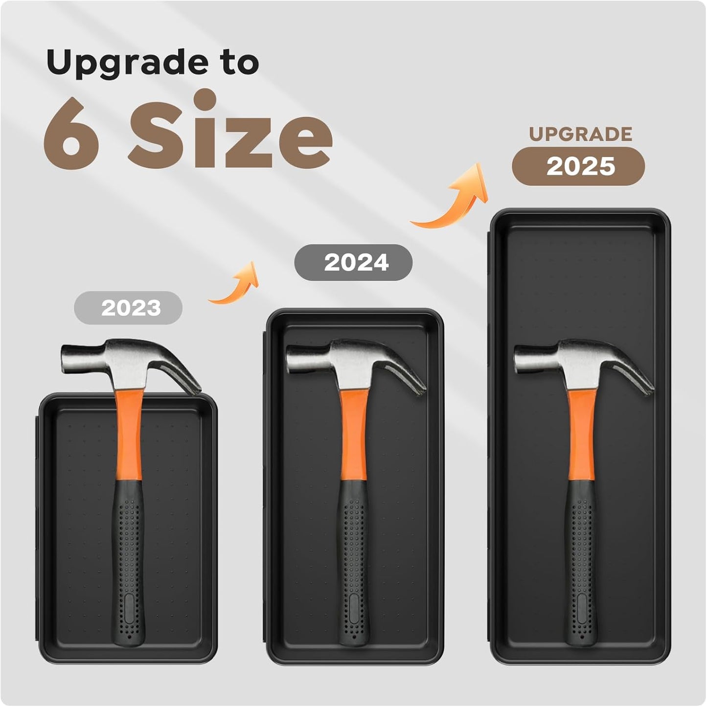 A-LuGei【4008 cu in Tool Box Organizer,【Upgraded to 6 Size】 Black Garage Organization and Storage Tray Divider Set, Desk Drawer Organizer, Toolbox for Tool Chest Cart WorkBench Small Parts Widget