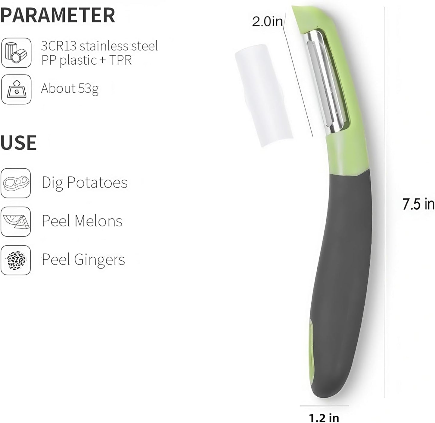 Fanmusic Swivel peelers - potato peelers，Fruit and vegetable peelers for kitchen (2 pack)