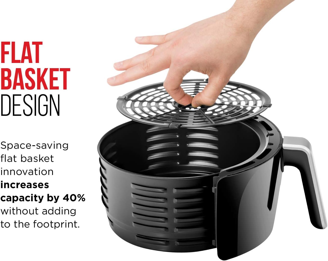 CHEFMAN Small Air Fryer Healthy Cooking, 3.6 Qt, User Friendly, Nonstick, Digital Touch Screen, Dishwasher Safe Basket, w/ 60 Minute Timer & Auto Shutoff, Matte Black, Cookbook Included