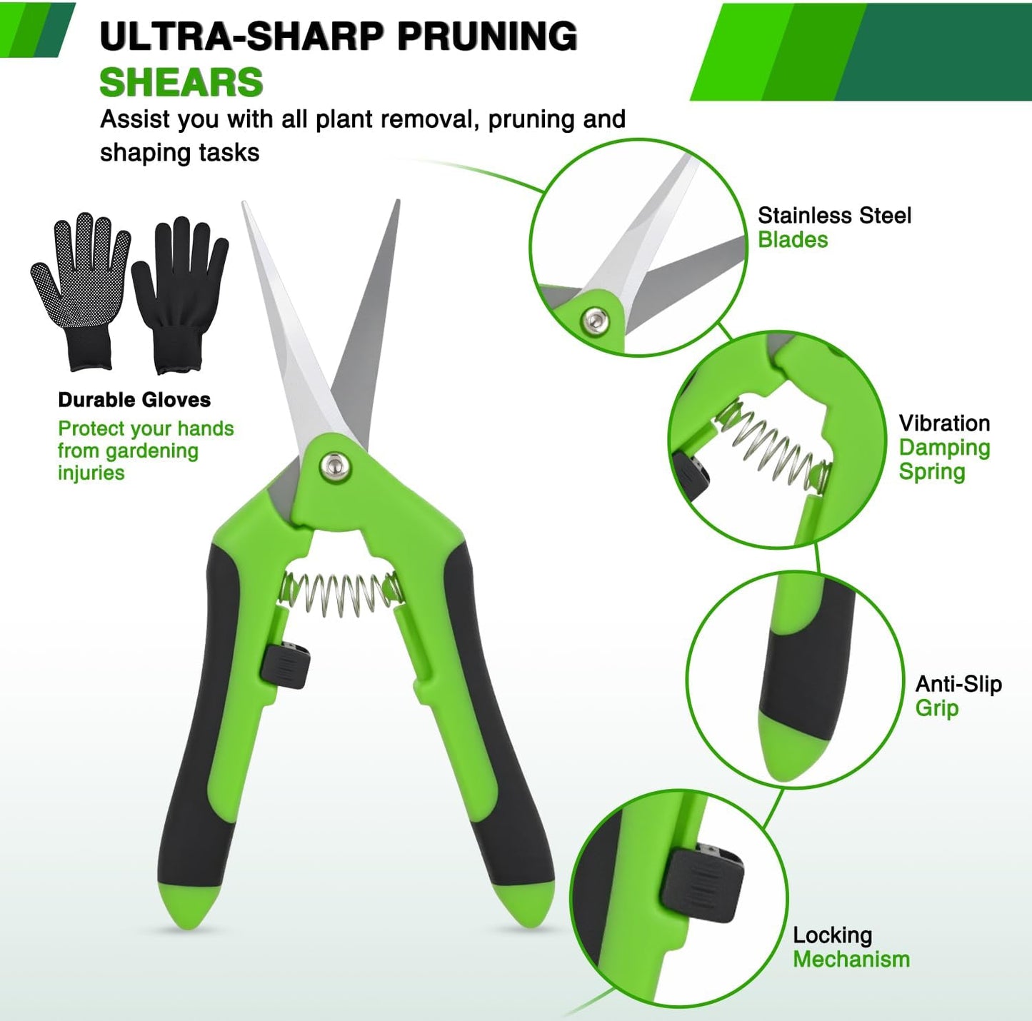 Yesker 8 Layer Herb Drying Rack Hanging Mesh Foldable Plant Drying Racks 24" w Green Zipper Pruning Shears Gloves Dryer Hanging Rack for Herbs Seed Bud Fruit Clothes Grow Tent Closets Garden Outdoor