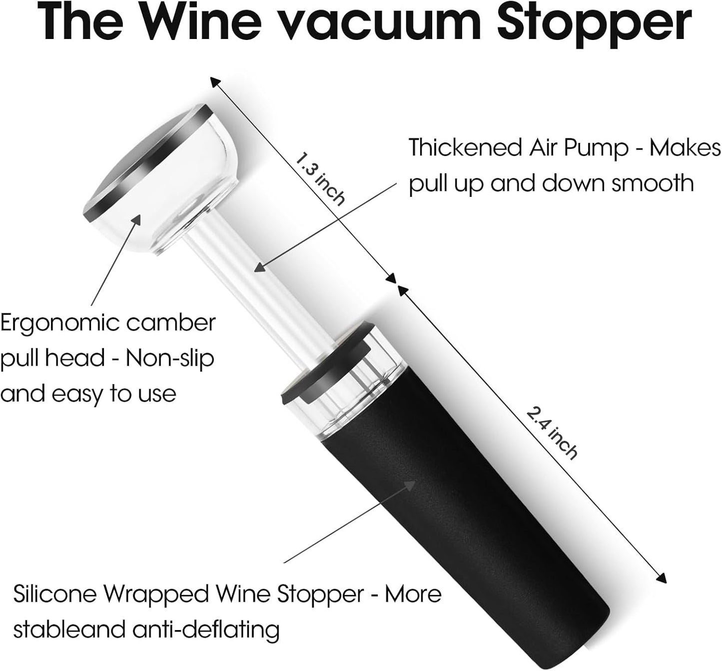 Beneno Wine Opener with Silicone Leak Proof Wine Vacuum Stopper, Zinc Alloy Premium Wing Corkscrew with Multifunctional Bottles Opener, Upgrade