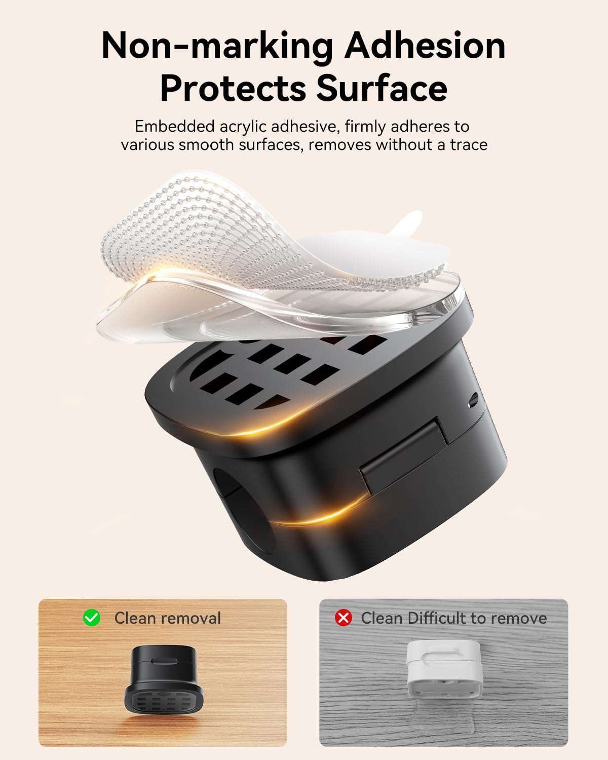 6 Pack Cable Management Cord Organizer,Magnetic Cable Clips-1s Lock,Rocoren Desk Adhesive Cord Cable Clip Wire Holder Keeper for Phone Charger Wire,Nightstand,Car,Office,Desktop Accessory,Black