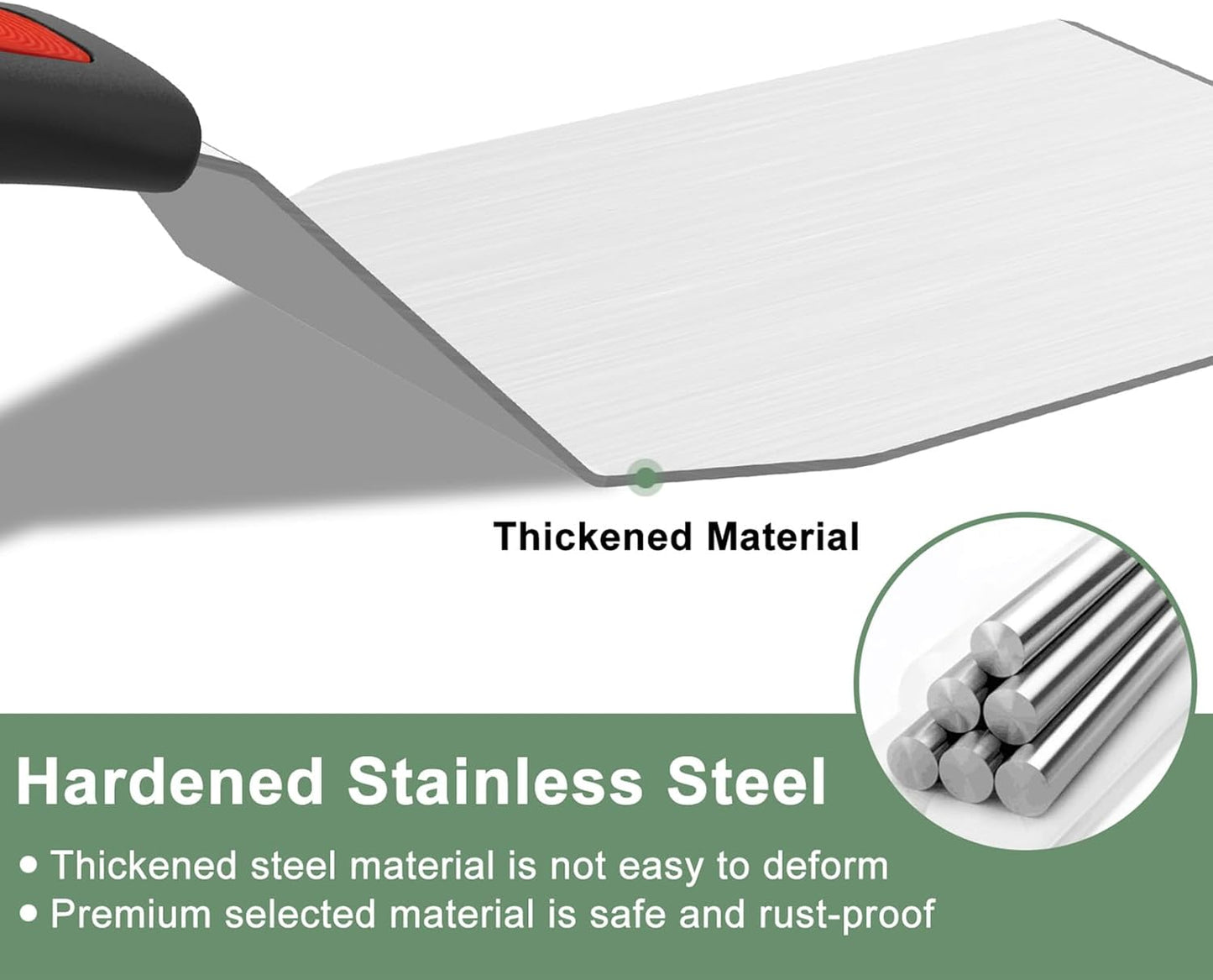 Beijiyi Stainless Steel Spatula Set, 4 Pack Small Metal Turner Spatulas for Kitchen Use, Cooking Utensils with Silicone Handle, Flipper Spatula for Fish, Egg, Smash Burger and Cookie Serving