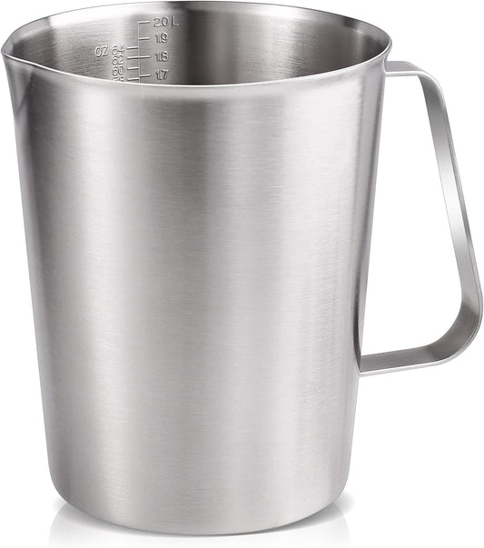Stainless Measuring Cup (2000ML), KSENDALO 8 Cup Stainless Measuring Cup, Stainless Pitcher with Marking with Handle, 64 Ounces (2.0 Liter)