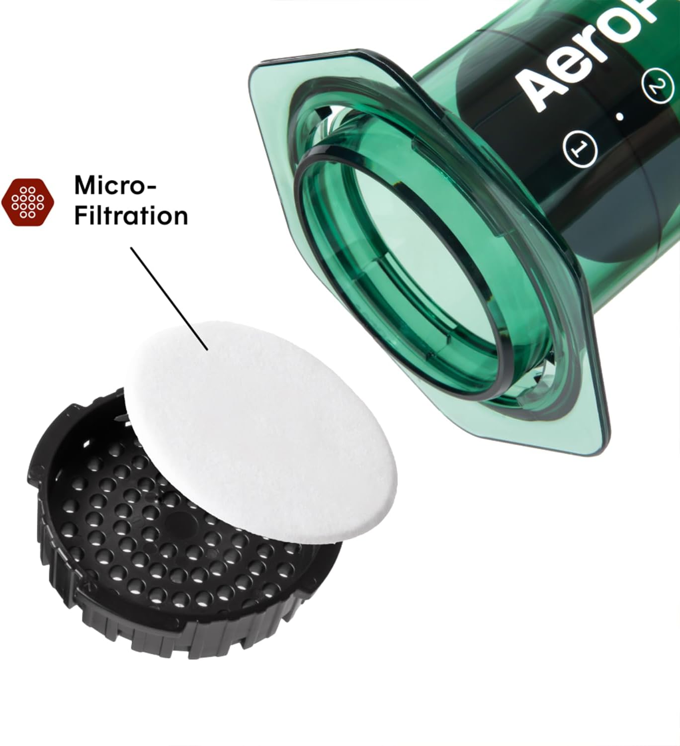 AeroPress Clear Green Coffee Press – 3 In 1 Brew Method Combines French Press, Espresso-style, Full Bodied Coffee Without Grit or Bitterness, Small Portable Coffee Maker for Camping & Travel, Green