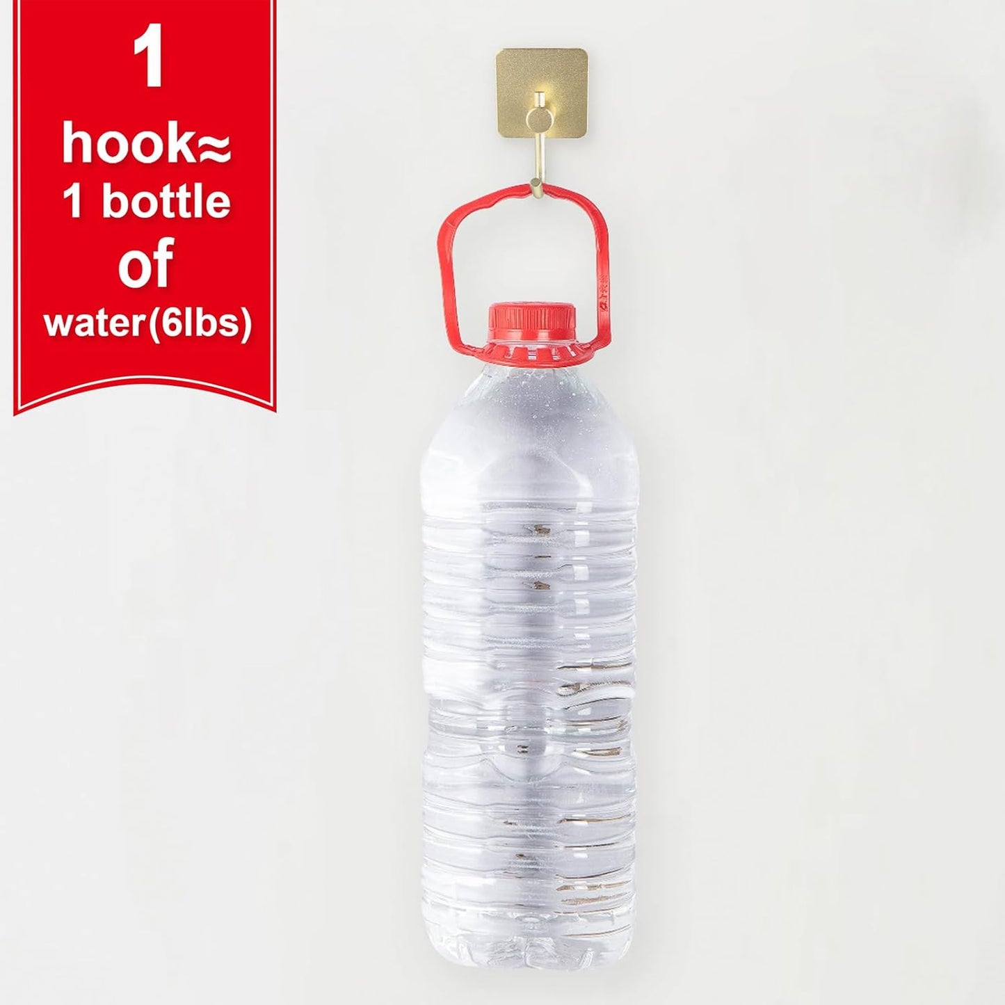 Aluminum Wall Hooks, No Drill Damage-Free Adhesive Hook, Product for Hanging Heavy Duty for Bathroom Kitchen Home (Curved Square Gold Hook, 4)