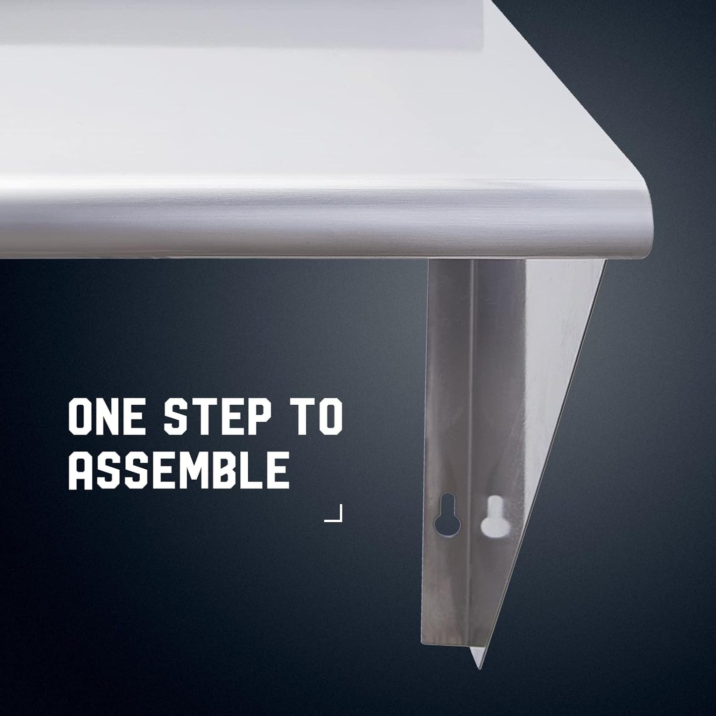 Profeeshaw NSF Stainless Steel Shelf 18” x 36”, 350 lb Commercial Shelves Wall Mounted Metal Shelving with Backsplash and 2 Brackets for Restaurant, Bar, Utility Room, Kitchen and Garage