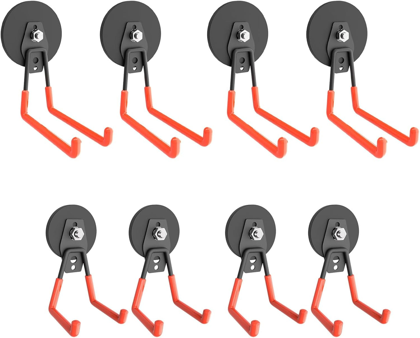 Super Strong Garage Magnetic Hooks Heavy Duty-6Pack,Powerful Magnetic Strips for Power Drill, Garden Tools, Hose, Straps, Steel Pegboard, Garage Magnetic Hooks Hanger,Workshop Tool Holder