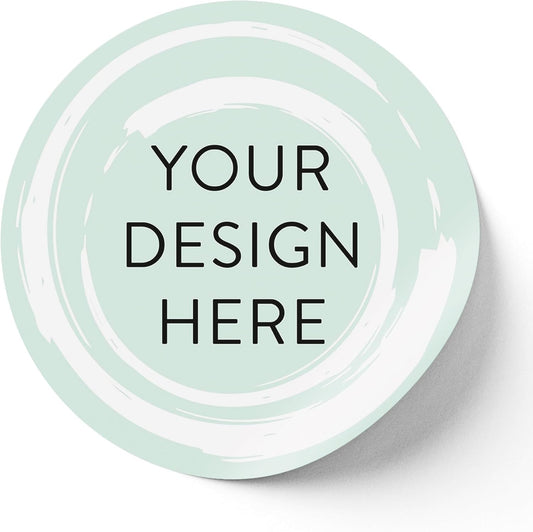 100 Custom Vinyl Stickers - Upload Your own Image, Text, Design, Logo - Personalized Logo Labels for Handmade, Packaging, Bottle, Jars, Candle, Brand Stickers (Mint, 2x2)