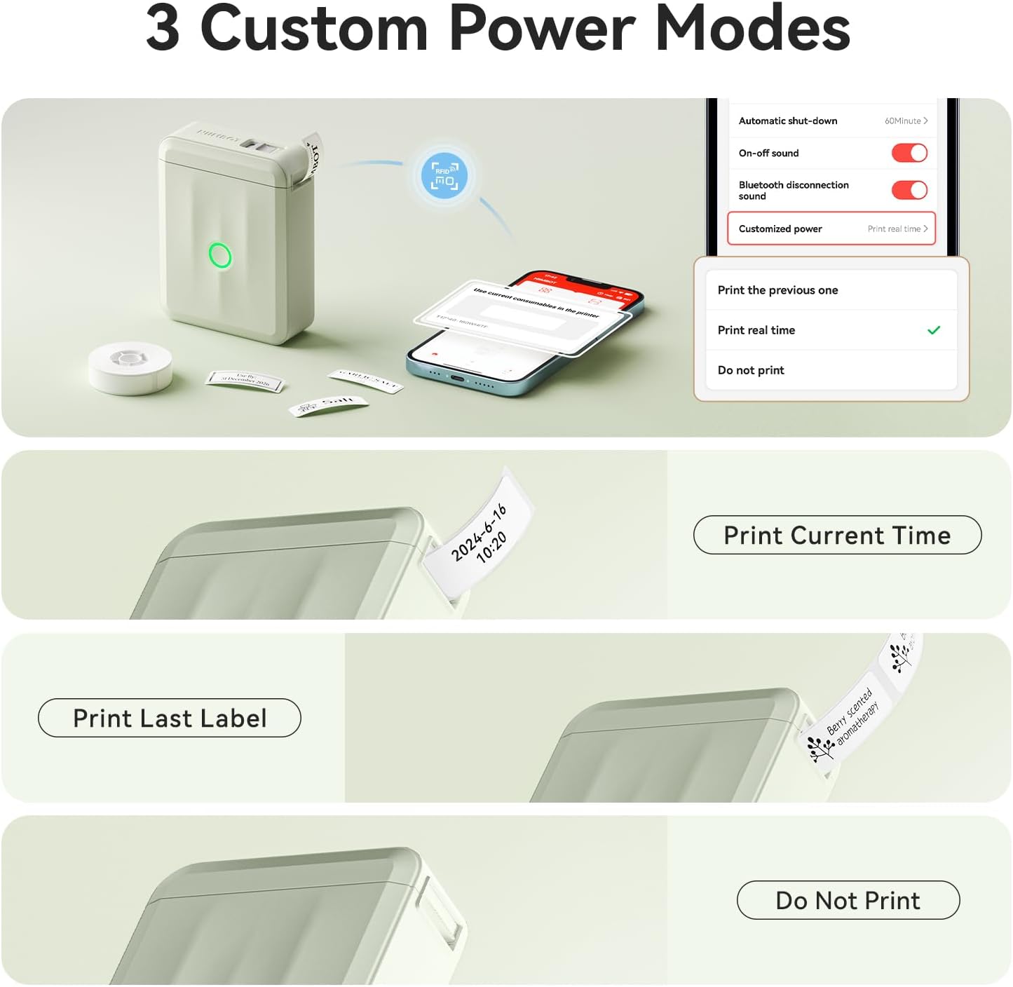 NIIMBOT Label Maker Machine Bluetooth Label Printer for School Home Office Organization, Wireless Mini Labeler D110 Upgraded Version, Label Machine with Label, Green