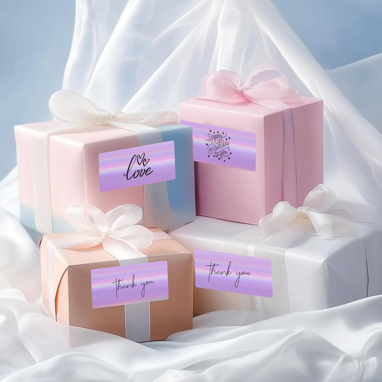 2x4 Inch Holographic Thermal Labels, Purple Direct Thermal Stickers Label, Self-Adhesive Glitter Thermals Printer Sticker Labels, Perforation Line Design- 200Pcs/1 Roll