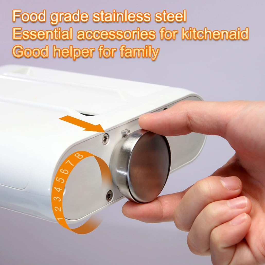 Pasta Maker Accessories Mixers 3 in 1 Set for KitchenAid Stand Mixer Attachments Include Pasta Roller, Spaghetti,Fettuccine Cutter, 8 Adjustable Thickness Settings，Pasta Maker Attachment