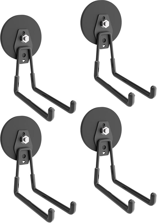 Magnetic Hook Heavy Duty, Cordless Drill Magnetic Hooks, Large Magnetic Storage Hook, Magnet Hooks for Workshop Organization, Garage and Garden Tool Holder(4Pack)