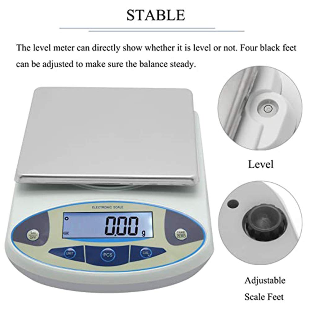 CGOLDENWALL Lab Scale 10kgx0.1g Digital Precision Scale Electronic Balance Laboratory Weighing Industrial Scale Kitchen Counting Scale Scientific Scale Calibrated (10kg, 0.1g)
